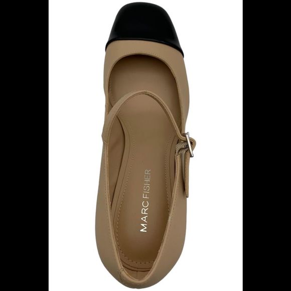 Marc Fisher Charine Square Toe Block Heel Dress Pumps Light Natural - Medium - Picture 2 of 3